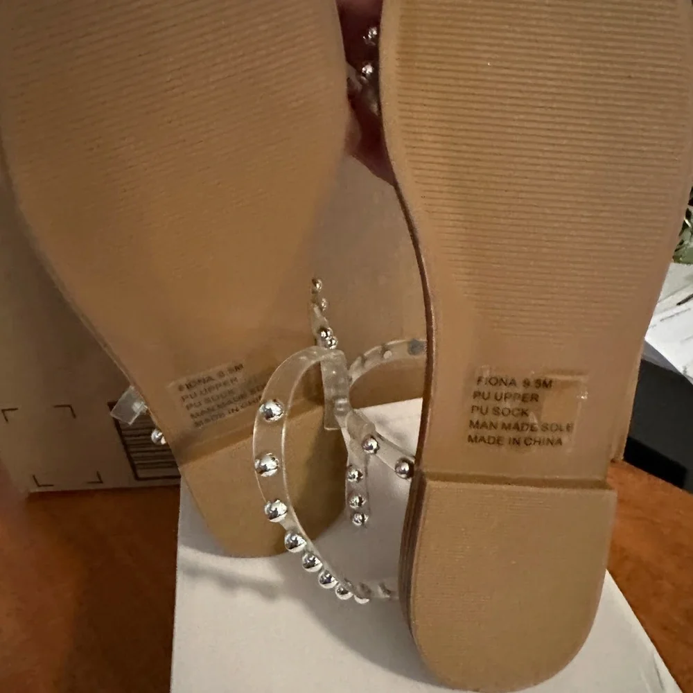 Madden Girl 9.5 Clear Studded Sandals - Picture 3 of 8